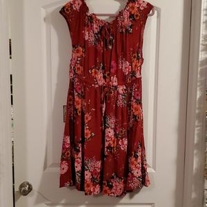 Red floral dress
